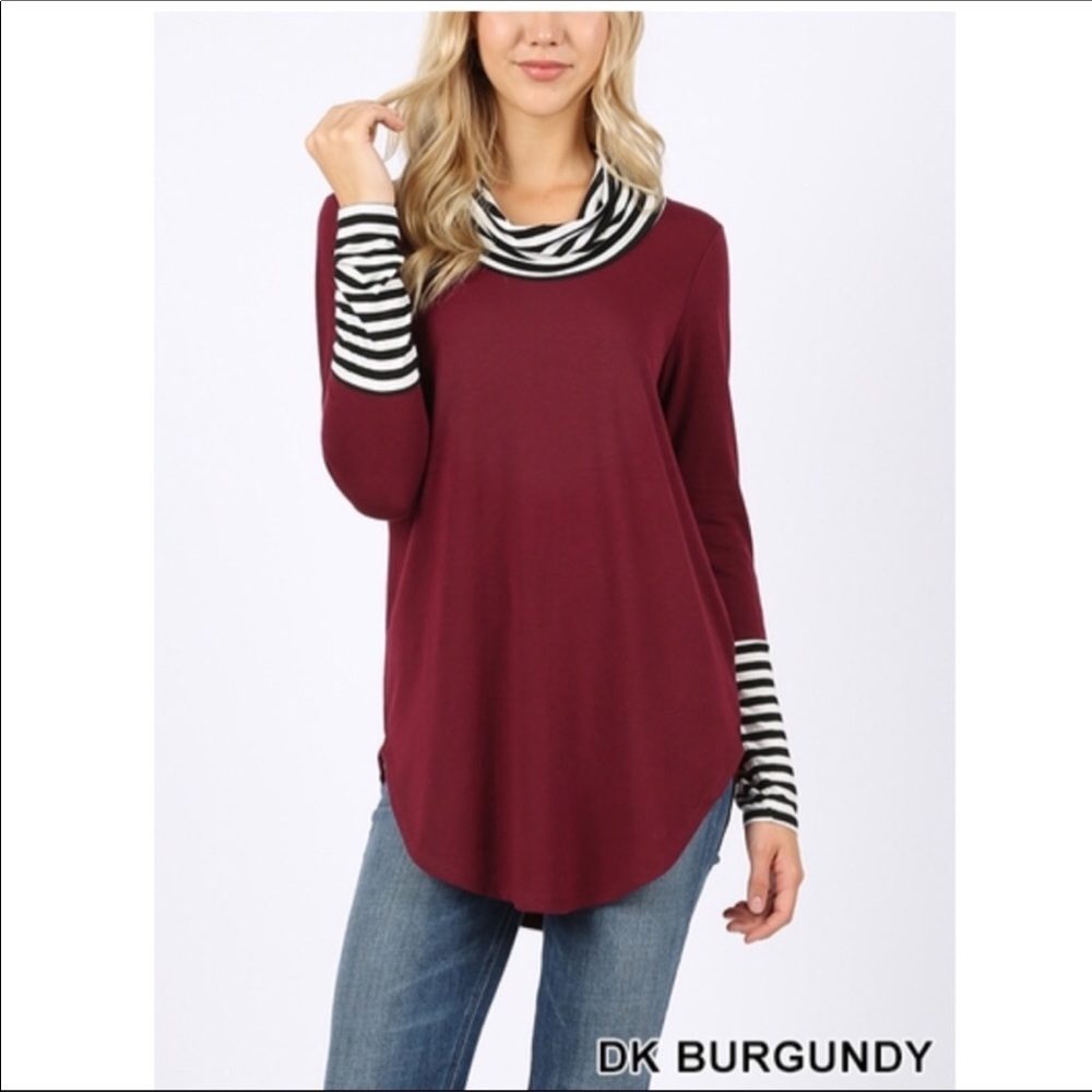 💐STRIPED & SOLID TURTLENECK